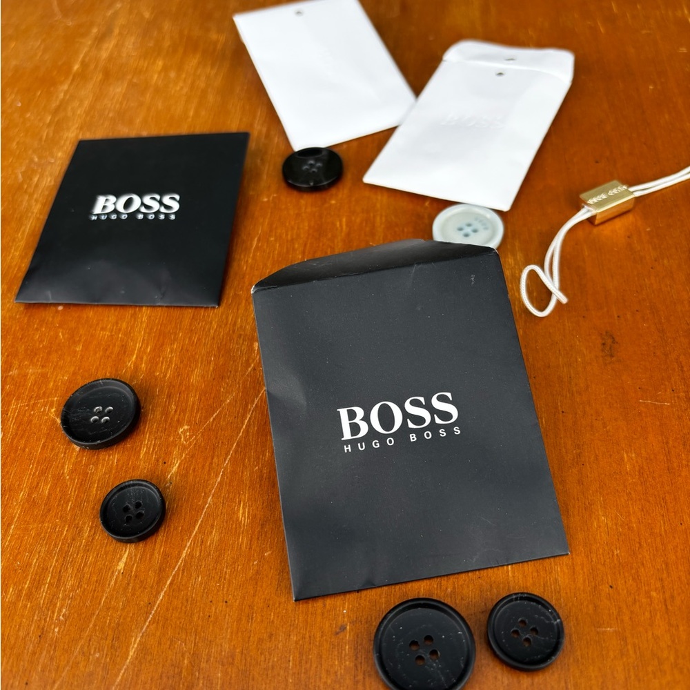 Hugo Boss Black Logo Tag with Replacement Buttons